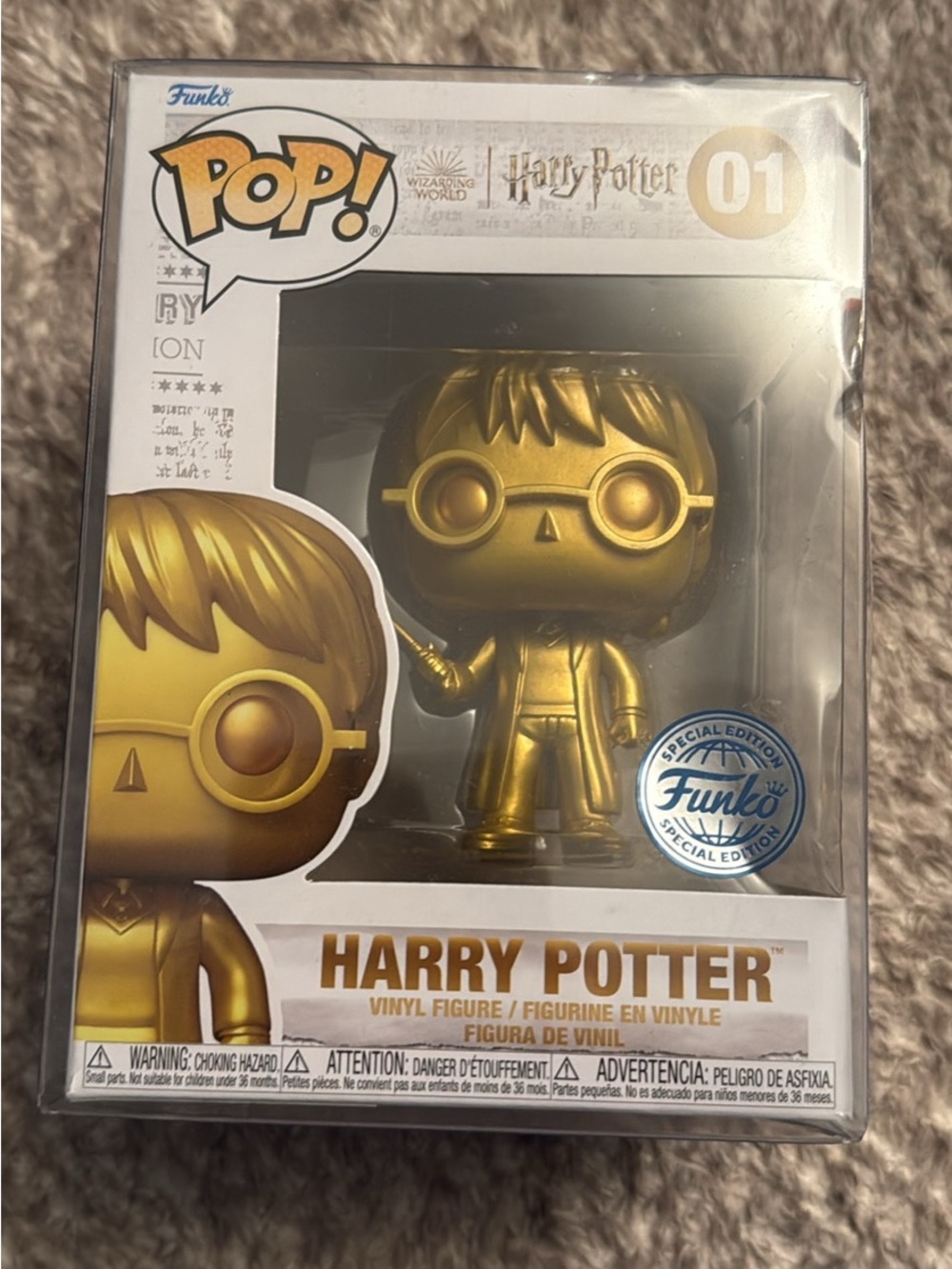 pop Gold Harry Potter Vinyl Figure - Metallic Gold Finish
